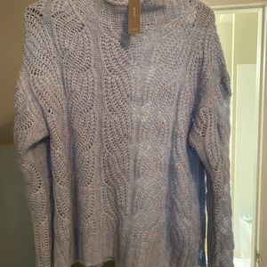 J Crew Pointelle Cable Sweater